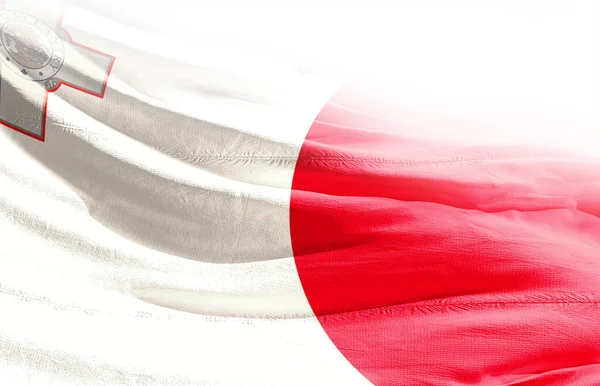 Malta Ondeando Bandera Cerca — Foto de Stock