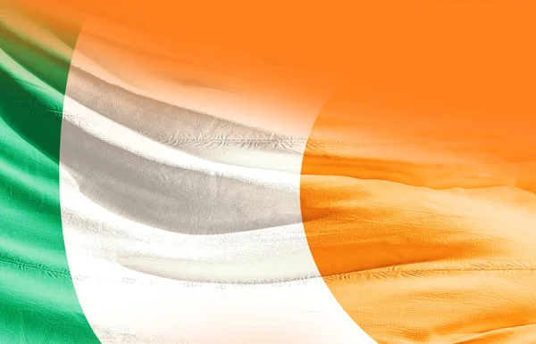 Irland Schwenkt Flagge Aus Nächster Nähe — Stockfoto