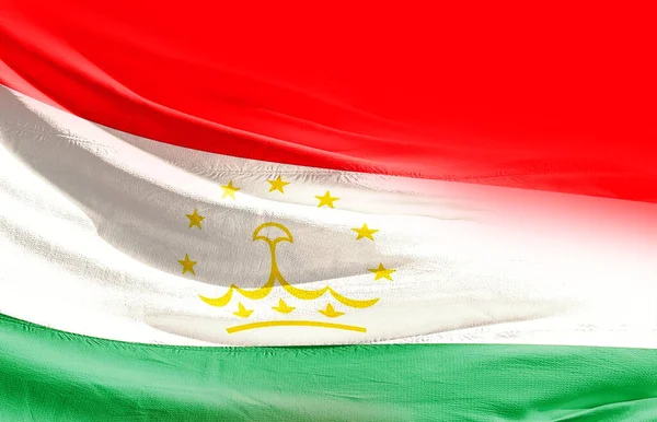 Tajiquistão Acenando Bandeira Perto — Fotografia de Stock