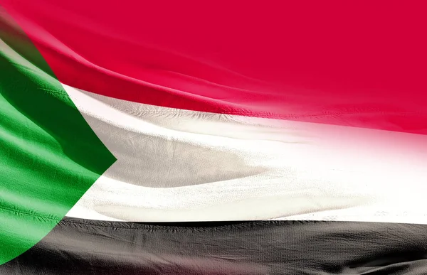 Szudán Integető Zászló Közelről — Stock Fotó