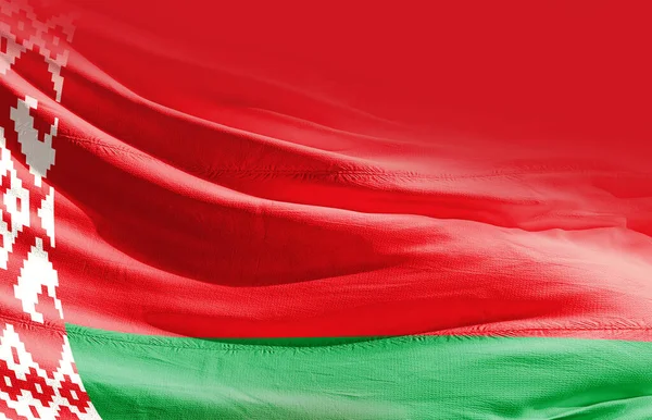 Bielorrússia Acenando Bandeira Perto — Fotografia de Stock