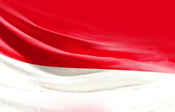 Monaco Melambaikan Bendera Dekat — Stok Foto
