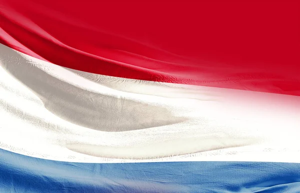 Nizozemsko Mává Vlajkou Zblízka — Stock fotografie