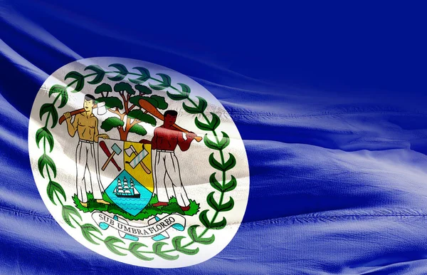 Belize Schwenkt Flagge Aus Nächster Nähe — Stockfoto