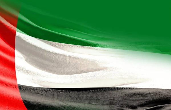 Egyesült Arab Emírségek Integető Zászló Közeli — Stock Fotó