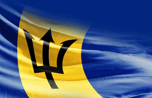 Barbados Bayrağını Sallıyor — Stok fotoğraf