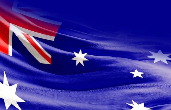 Australien Schwenkt Flagge Aus Nächster Nähe — Stockfoto