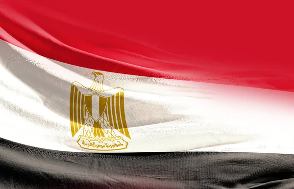 Egypte Zwaaien Vlag Close — Stockfoto