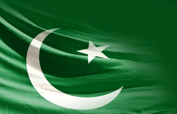 Pakistan Viftar Flagga Närbild — Stockfoto