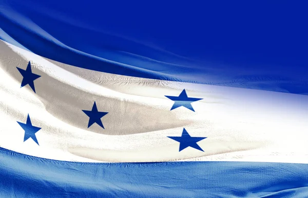 Honduras Schwenkt Flagge Aus Nächster Nähe — Stockfoto