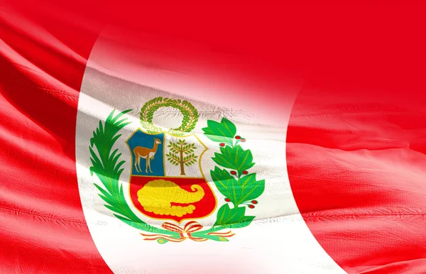 ペルーの旗を振って閉じる — ストック写真