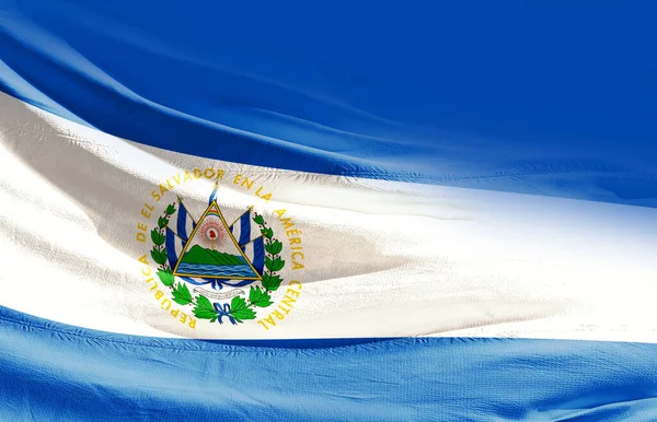 Salwador Macha Flagą Blisko — Zdjęcie stockowe