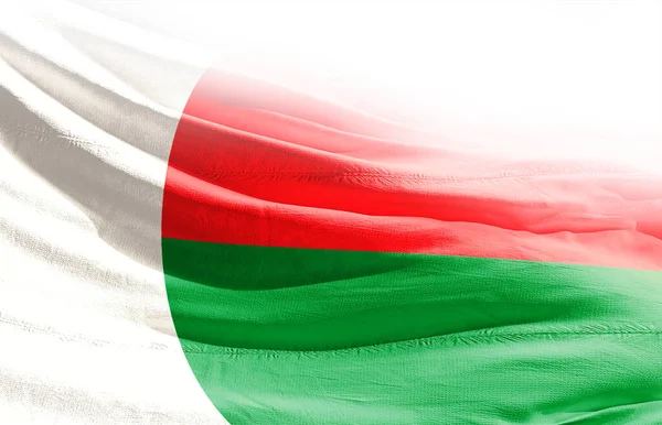 Bandeira Acenando Madagascar Fechar — Fotografia de Stock