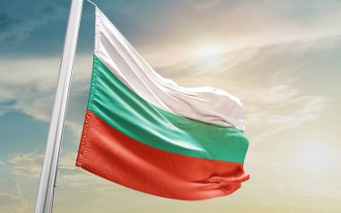 Bulgaria waving flag against sky