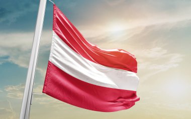 Austria waving flag against sky