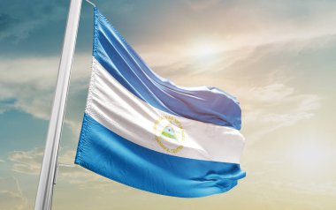 Nicaragua waving flag against sky