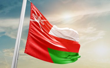 Oman waving flag against sky