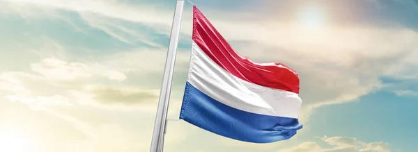 Флаг Нидерландов Против Неба — стоковое фото