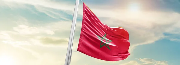 Morocco flag against sky