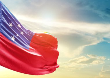 Gökyüzüne karşı Samoa bayrağı