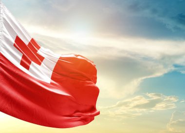 Tonga bayrağı gökyüzüne karşı 