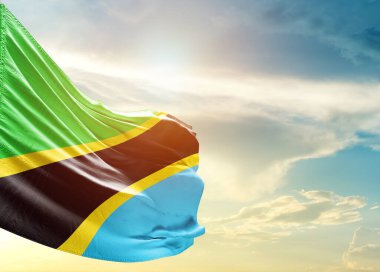 Gökyüzüne karşı Tanzanya bayrağı 