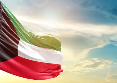 Gökyüzüne karşı Kuveyt bayrağı 