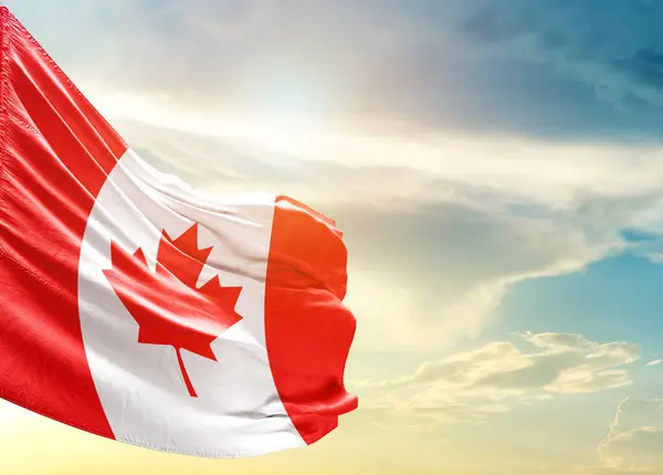 Kanada Flagge Gegen Den Himmel — Stockfoto