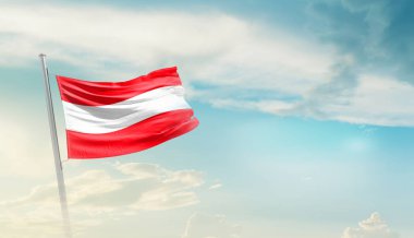 Avusturya bulutlu mavi gökyüzüne bayrak sallıyor