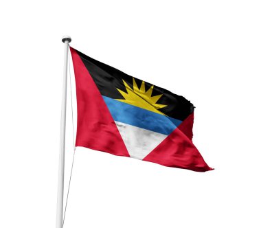  Antigua and Barbuda waving flag against white background clipart