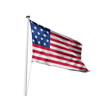 Amerika Birleşik Devletleri beyaz arkaplana bayrak sallıyor