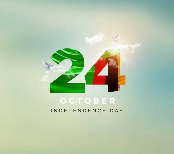 stock image independence day of Zambia against sky background 