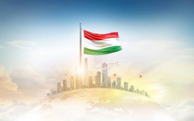 Şehrin üzerinde Tacikistan bayrağı simgesi 