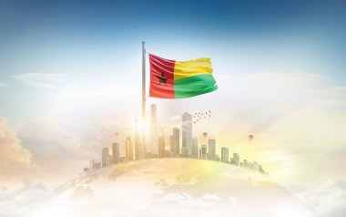 Şehrin üzerinde Gine-Bissau bayrak simgesi 