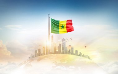 Şehrin üzerinde Senegal bayrak simgesi 