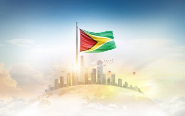 Şehrin üzerinde Guyana bayrak simgesi 