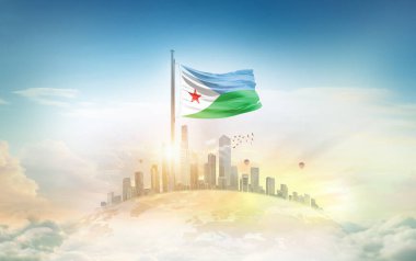 Kentin üzerindeki Cibuti bayrak simgesi 
