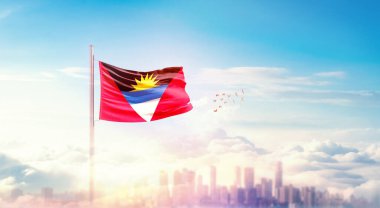 Şehrin üzerinde Antigua ve Barbuda bayrak simgesi 