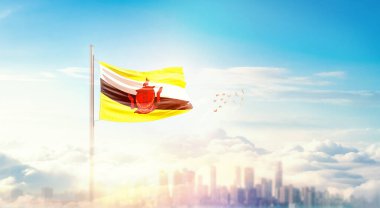 Kentin üzerinde Brunei bayrak simgesi 