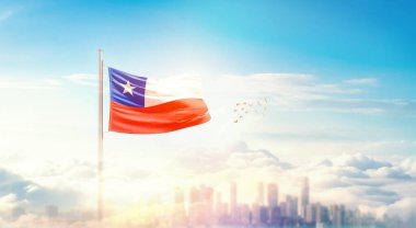 Şehrin üzerinde Şili bayrağı simgesi 