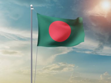 Bangladeş ulusal bayrağı gökyüzünde dalgalanıyor 
