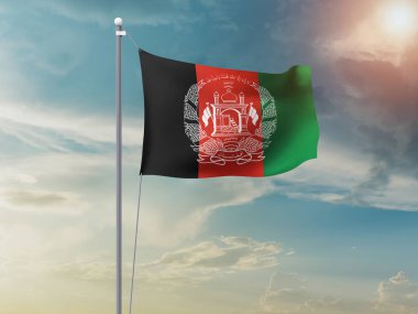 Afganistan ulusal bayrağı gökyüzünde dalgalanıyor 