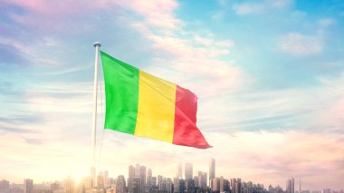 Şehir planına karşı Mali bayrağı dalgalanıyor 