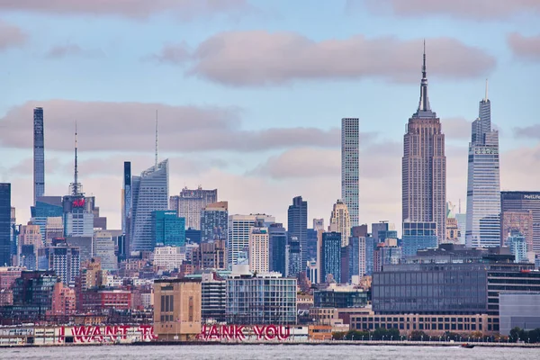 Bild Patch New York City Skyline Från Floden Med Skyskrapor — Stockfoto