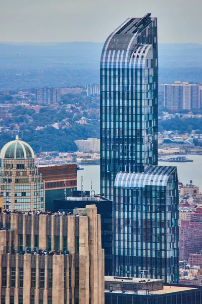 Bild Vertikal New York City Skyskrapa Detalj Från Högt Upp — Stockfoto