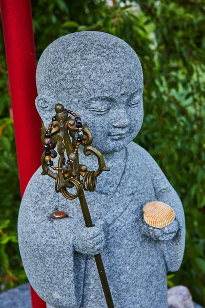 Imagem Detalhe Figura Estátua Pedra Santuário Budista Mongólia Tibetana — Fotografia de Stock