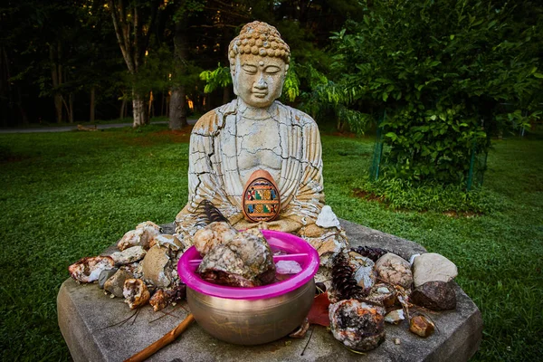 Imagem Estátua Buda Para Meditação Zen Santuário — Fotografia de Stock