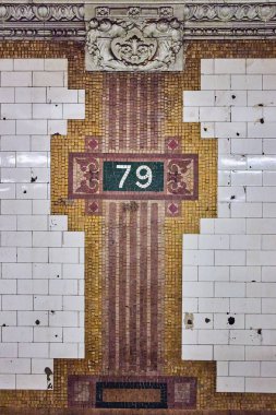 Metro Mozaiği New York Şehri 79. sokak.