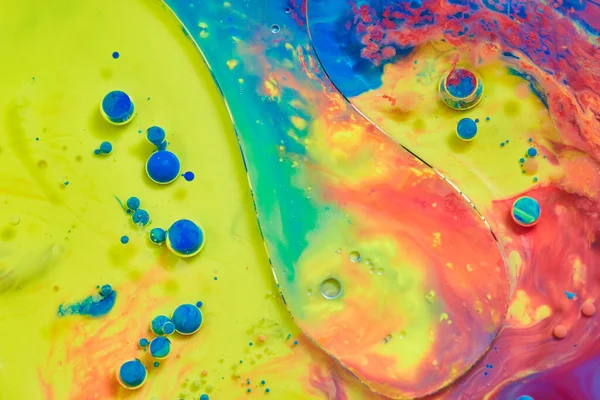 Imagen Aceite Glob Colorido Vibrante Pintura Arremolinando Mundos Divididos Flotante — Foto de Stock
