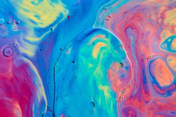 Bild Vibrerande Blått Och Lila Färger Olja Mjölk Abstrakt Galaktisk — Stockfoto